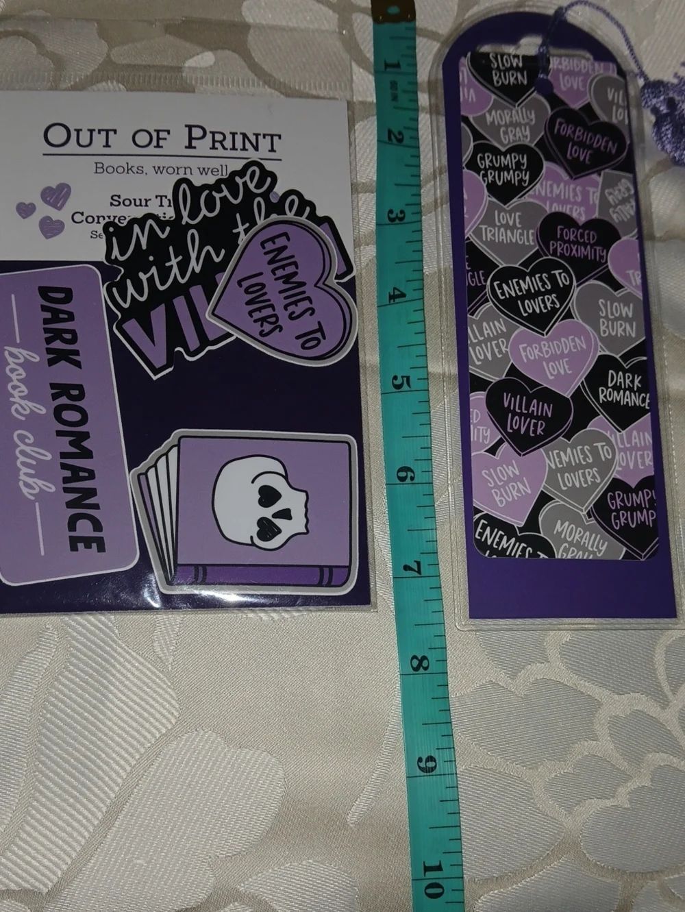 Out of Print Purple and Black Dark Romance  Sticker and Bookmark Set